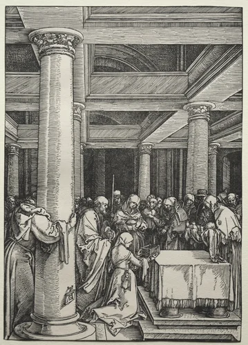 The Presentation of Christ in the Temple by Albrecht Dürer, print, 1504-1505
