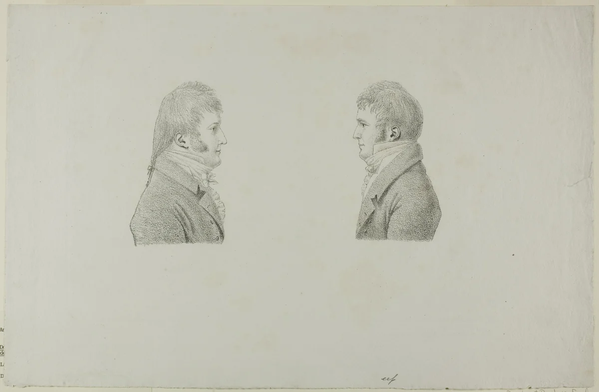 Portraits of King Louis Philippe & Antoine Philippe d'Orleans, duc de Montpensier by Antoine Philippe d'Orléans, print, 1805