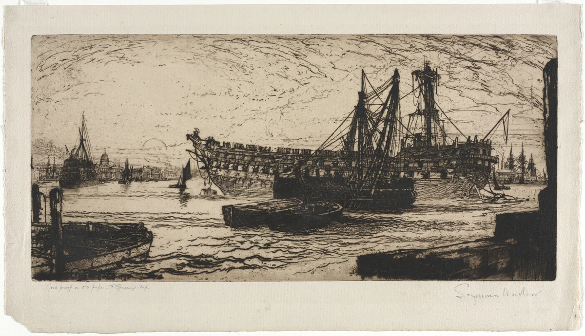 Breaking up of the Agamemnon by Francis Seymour-Haden, print