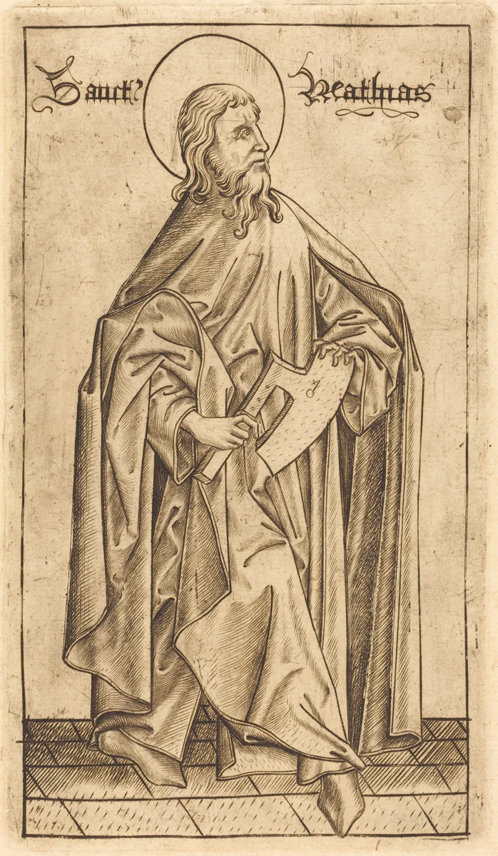 Saint Matthias (?) by Israhel van Meckenem, print, 1470-1480