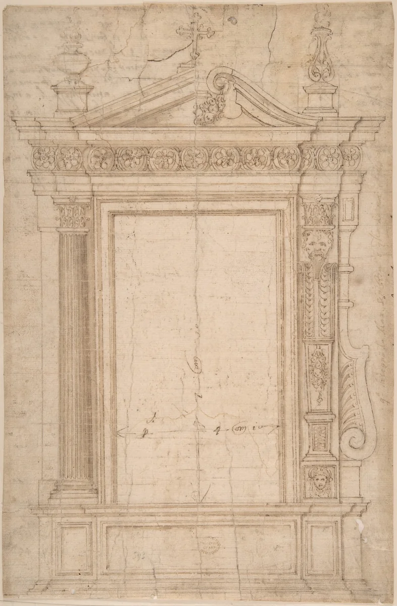 Altar Frame by anonymous, drawing, 1500-1600