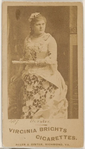 Card 407, Gerster, from the Actors and Actresses series (N45, Type 1) for Virginia Brights Cigarettes by Allen & Ginter, photograph, 1885-1891