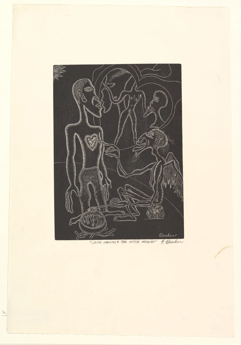 John Henry and the Witch Woman by Fred Becker, print, 1935-1940