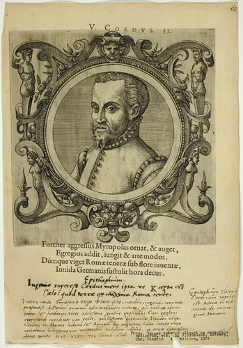 Portrait of V. Cordus by Unknown Artist, print, 1574