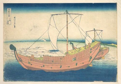 At Sea off Kazusa (Kazusa no kairo), from the series Thirty-six Views of Mount Fuji (Fugaku sanjūrokkei) by Katsushika Hokusai (葛飾 北斎), print, 1820-1842