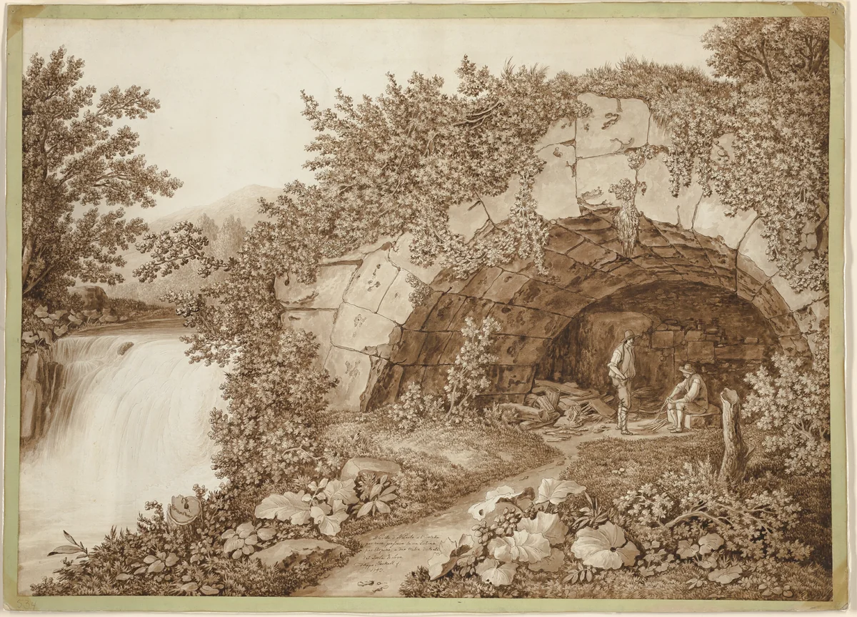 The Bridge of San Paolo by Jacob Philipp Hackert, drawing, 1793