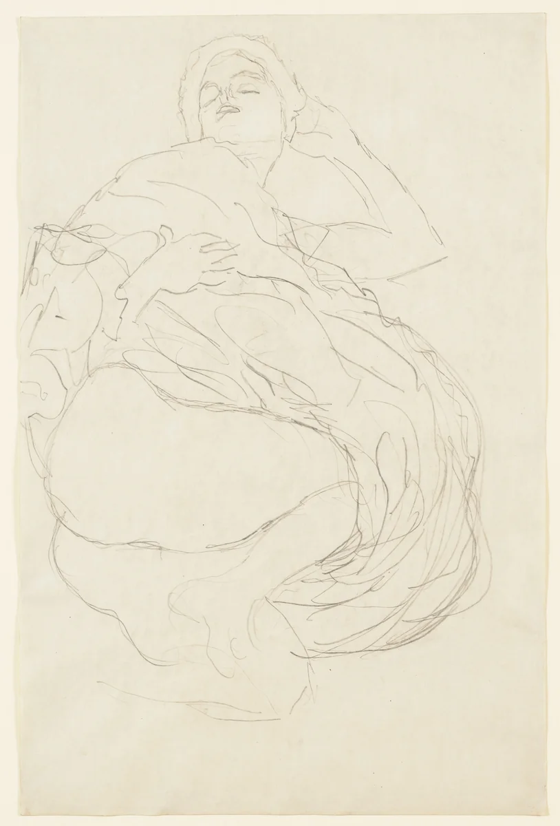 Reclining Woman (Liegender Halbakt) by Gustav Klimt, drawing, 1917
