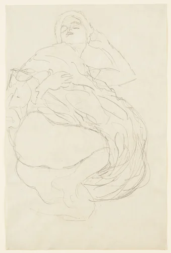Reclining Woman (Liegender Halbakt) by Gustav Klimt, drawing, 1917