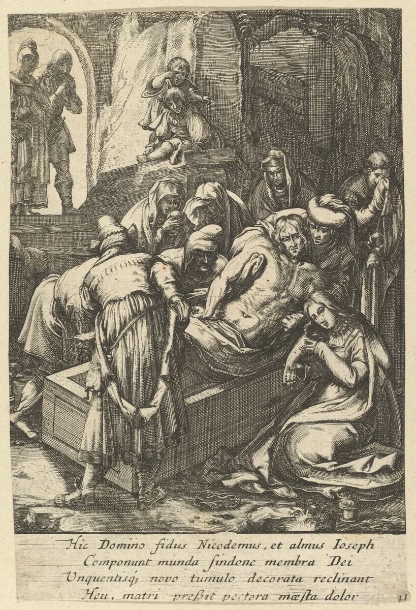 The Entombment, from "The Passion of Christ" by Nicolas Cochin, print, 1610-1700