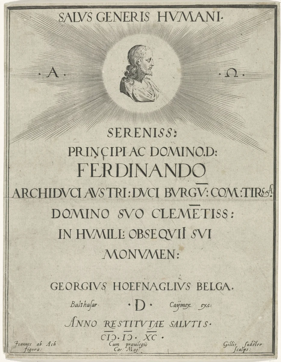 Buste van Christus in profiel by Unknown, print, 1590