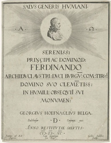 Buste van Christus in profiel by Unknown, print, 1590