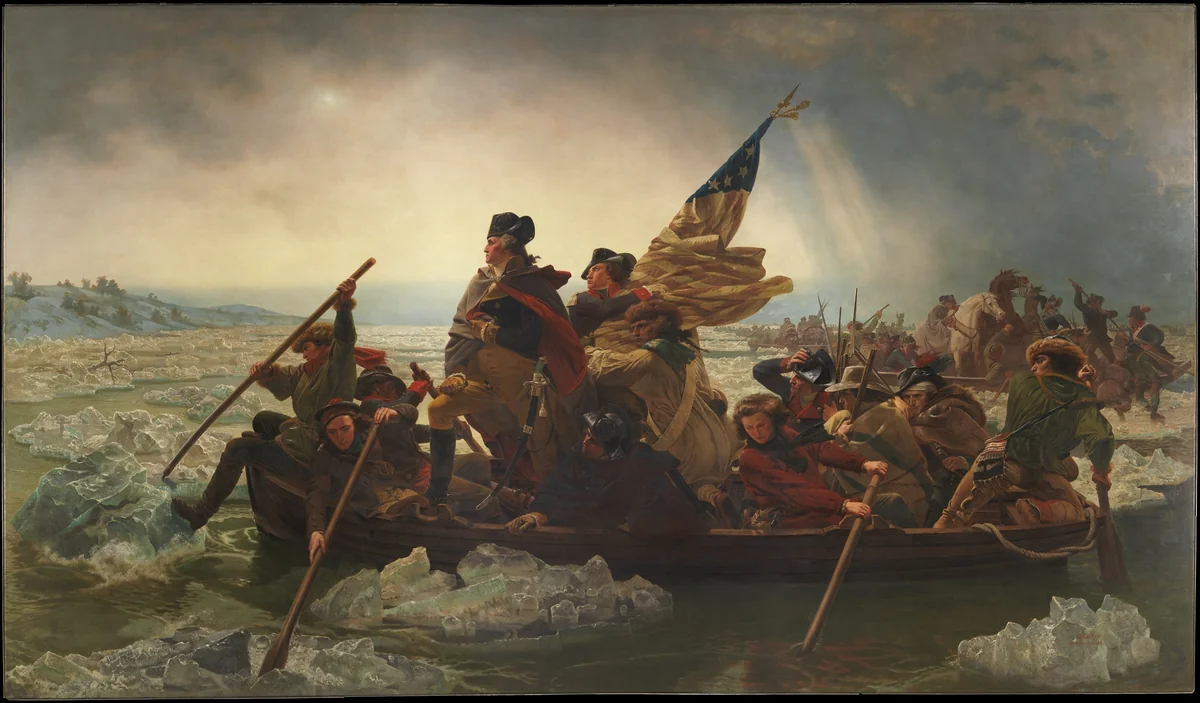 Washington Crossing the Delaware by Emanuel Leutze, artwork, 1851