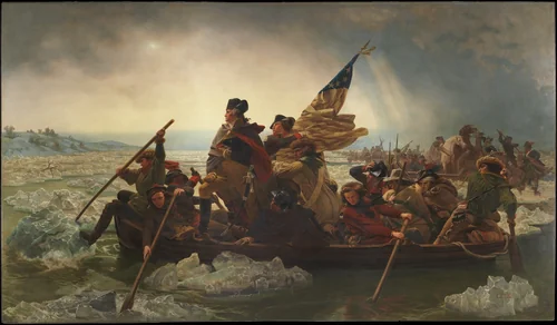 Washington Crossing the Delaware by Emanuel Leutze, artwork, 1851
