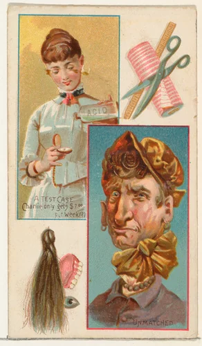A Test Case / Unmatched, from the Jokes series (N118) issued by Duke Sons & Co. to promote Honest Long Cut Tobacco by W. Duke, Sons & Co., print, 1890-1893