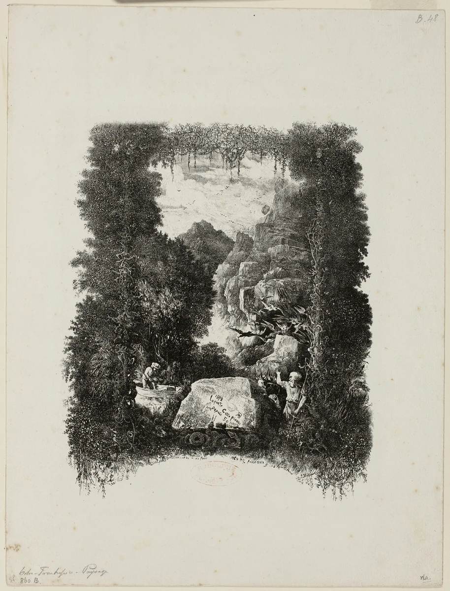 Frontispiece for Fables and Tales by Hippolyte de Thierry-Faletans by Rodolphe Bresdin, print, 1868