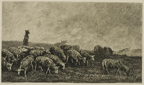 The Dog's Watch by Charles-François Daubigny, print, 1857