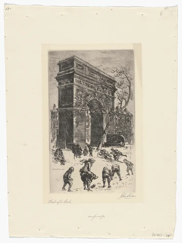Washington Arch by John Sloan, print, 1923