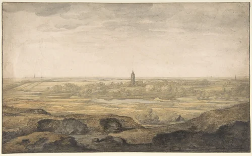 Landscape by Aelbert Cuyp, drawing, 1635-1691