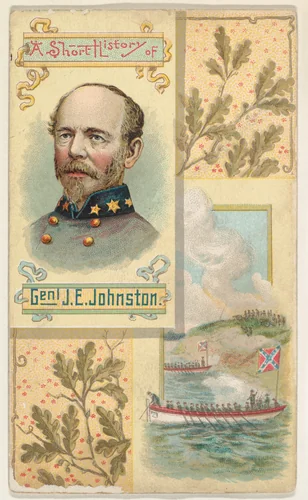 A Short History of General J. E. Johnston, from the Histories of Generals series (N114) issued by W. Duke, Sons & Co. to promote Honest Long Cut Smoking and Chewing Tobacco by W. Duke, Sons & Co., print, 1888