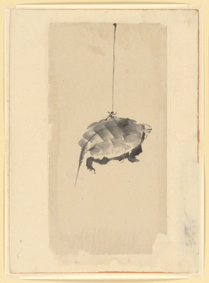 Tortoise Suspended By String by Katsushika Hokusai (葛飾 北斎), painting, 1700-1899