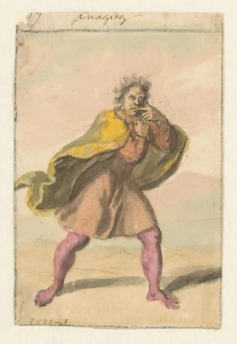 Knaging by Pieter van den Berge, drawing, 1675-1737