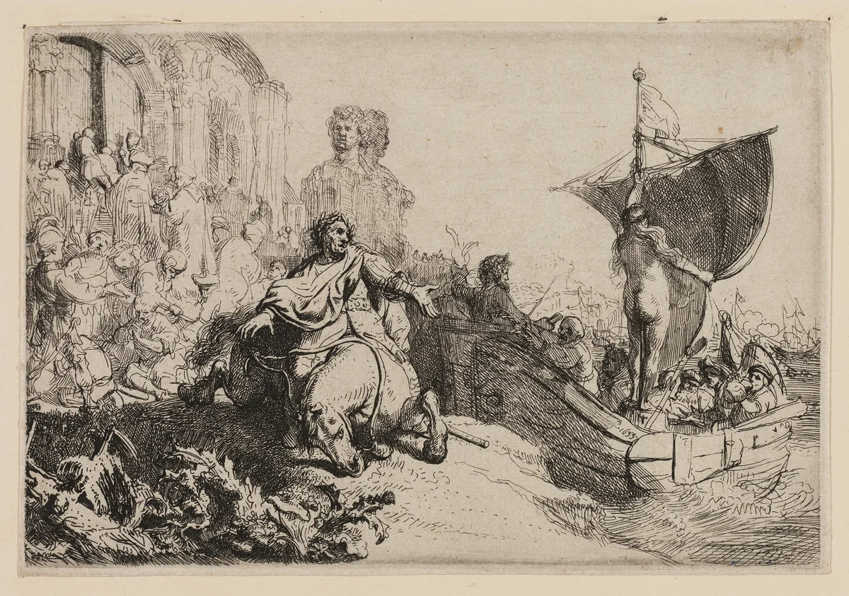 The Ship of Fortune by Rembrandt van Rijn, print, 1633