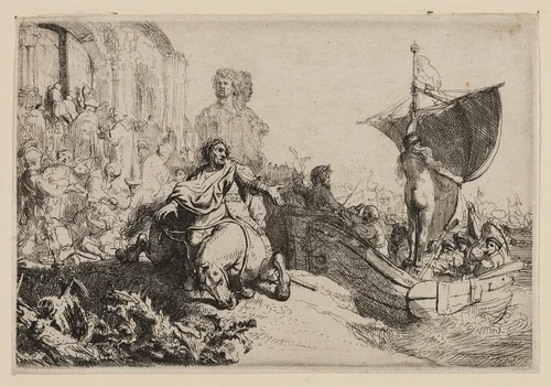 The Ship of Fortune by Rembrandt van Rijn, print, 1633