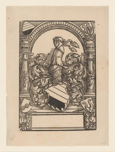 Wapenschild van de familie Pömer by anonymous, print, 1510-1550