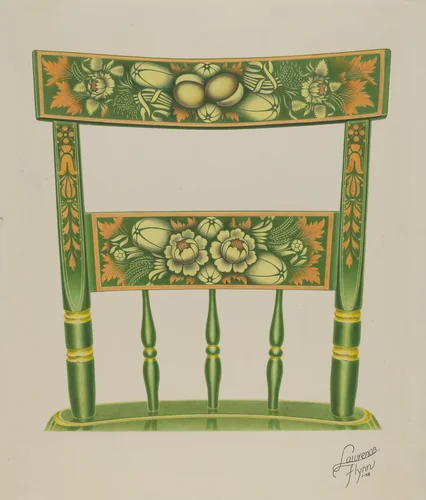 Back of Stencilled Chair by Lawrence Flynn, index of american design, 1938