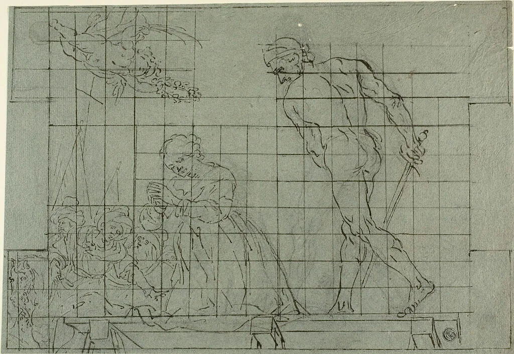 Beheading of a Female Saint by Unknown Artist, drawing, 1600-1699