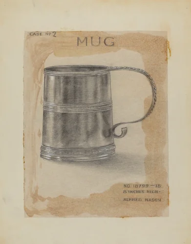 Silver Mug by Alfred Nason, index of american design, 1935-1942