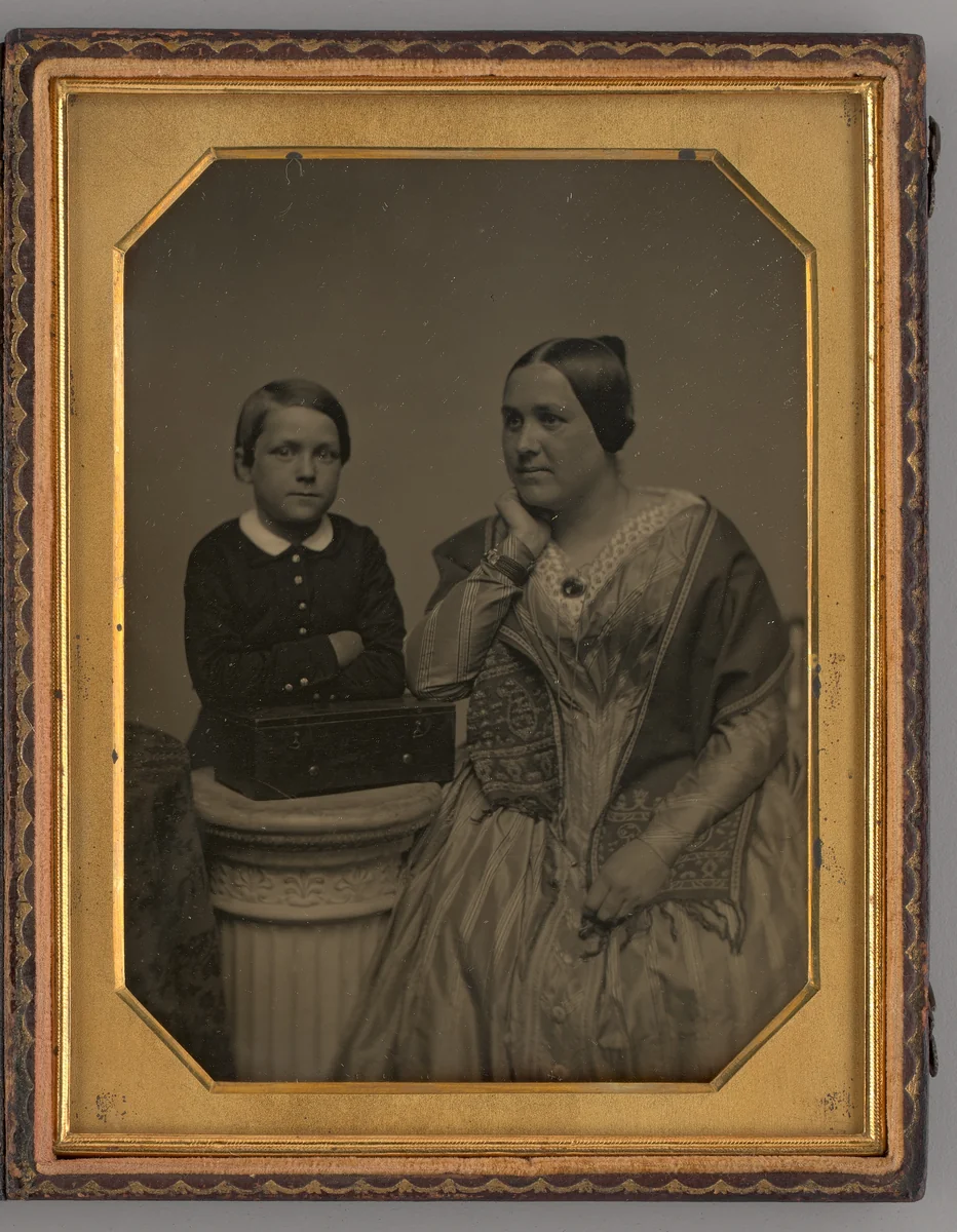 Untitled (Portrait of a Woman and a Boy) by Unknown maker, other, 1855