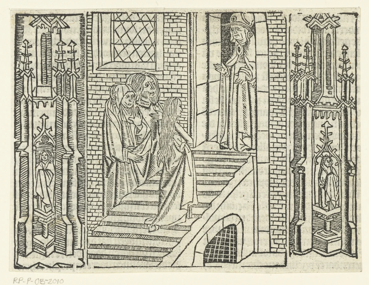 De presentatie van Maria in de tempel by Unknown, print, 1480-1500