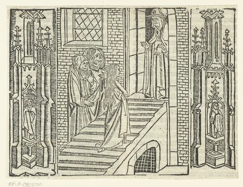 De presentatie van Maria in de tempel by Unknown, print, 1480-1500