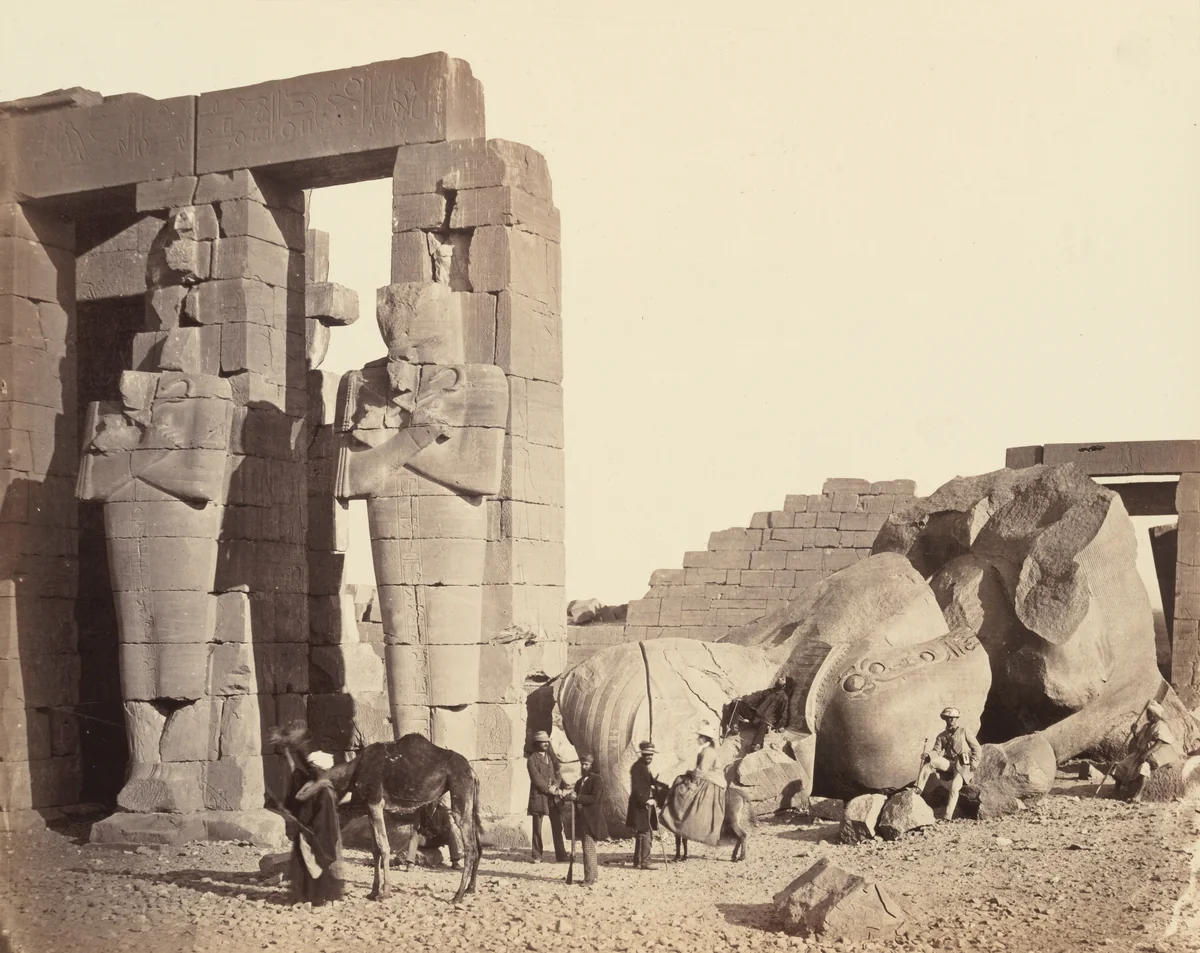 The Ramasseum of El-Kurneh, Thebes, First View by Francis Frith, photograph, 1857-1858