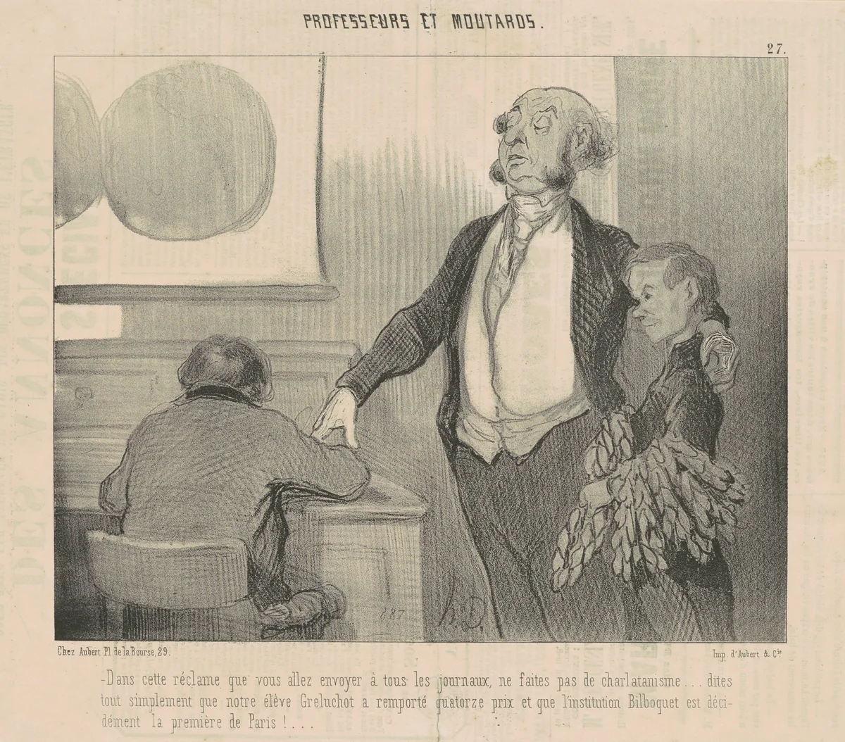 Dans cette réclame que vous allez envoyer ... by Honoré Daumier, print, 1846