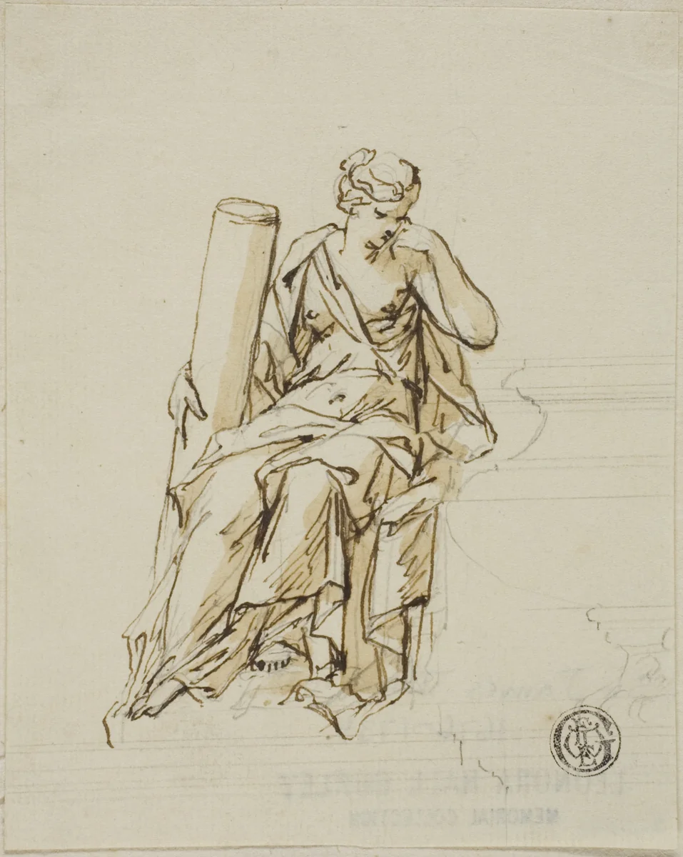Fortitude: Unexecuted Design for the Monument to the First Duke of Marlborough by John Michael Rysbrack, drawing, 1728-1738
