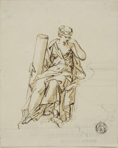 Fortitude: Unexecuted Design for the Monument to the First Duke of Marlborough by John Michael Rysbrack, drawing, 1728-1738