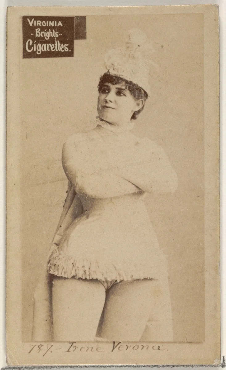 Card 787, Irene Verona, from the Actors and Actresses series (N45, Type 2) for Virginia Brights Cigarettes by Allen & Ginter, photograph, 1885-1891