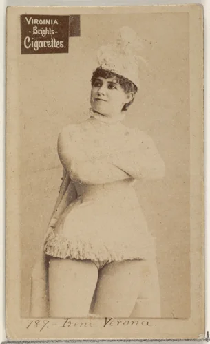 Card 787, Irene Verona, from the Actors and Actresses series (N45, Type 2) for Virginia Brights Cigarettes by Allen & Ginter, photograph, 1885-1891