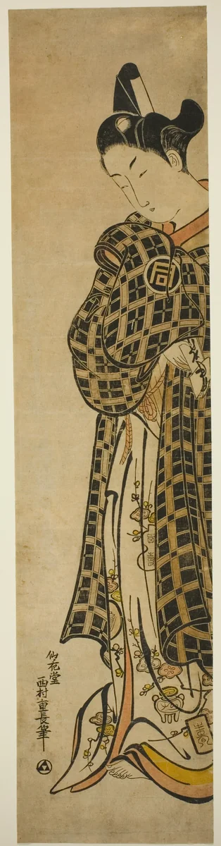 The Actor Sanogawa Ichimatsu I as Hisamatsu by Nishimura Shigenaga, print, 1738-1748