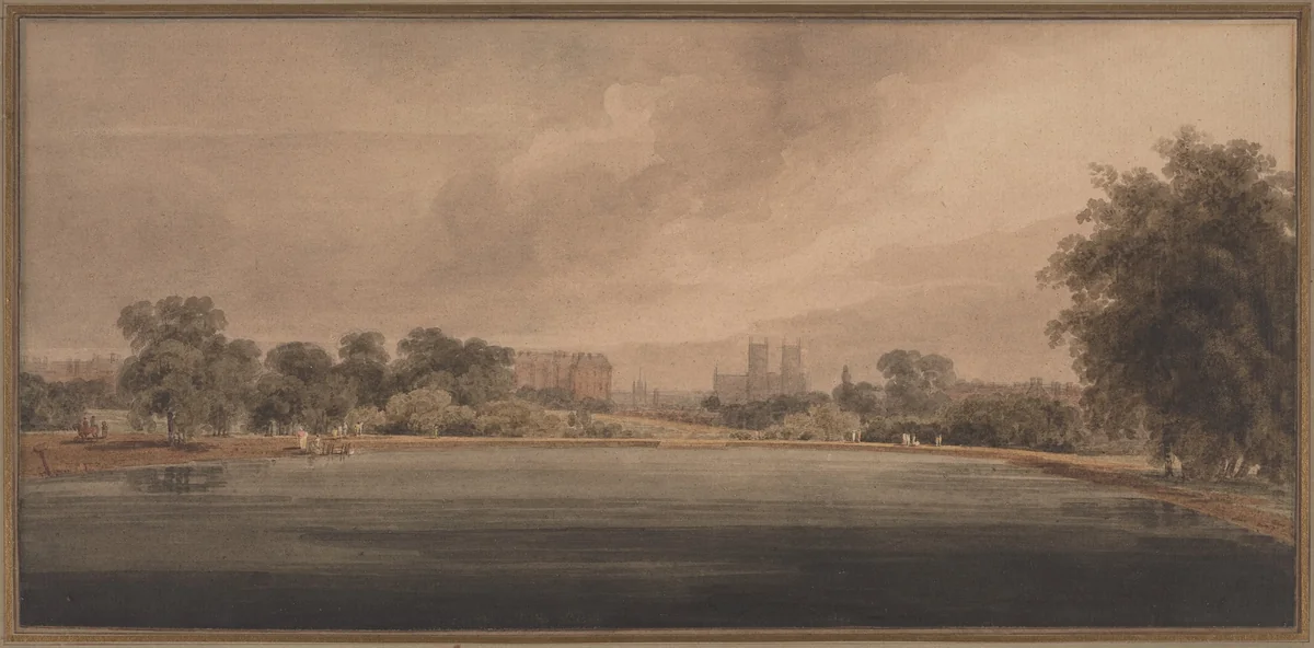St. James' Park with a View of Westminster Abbey by Thomas Girtin, drawing, 1775-1802