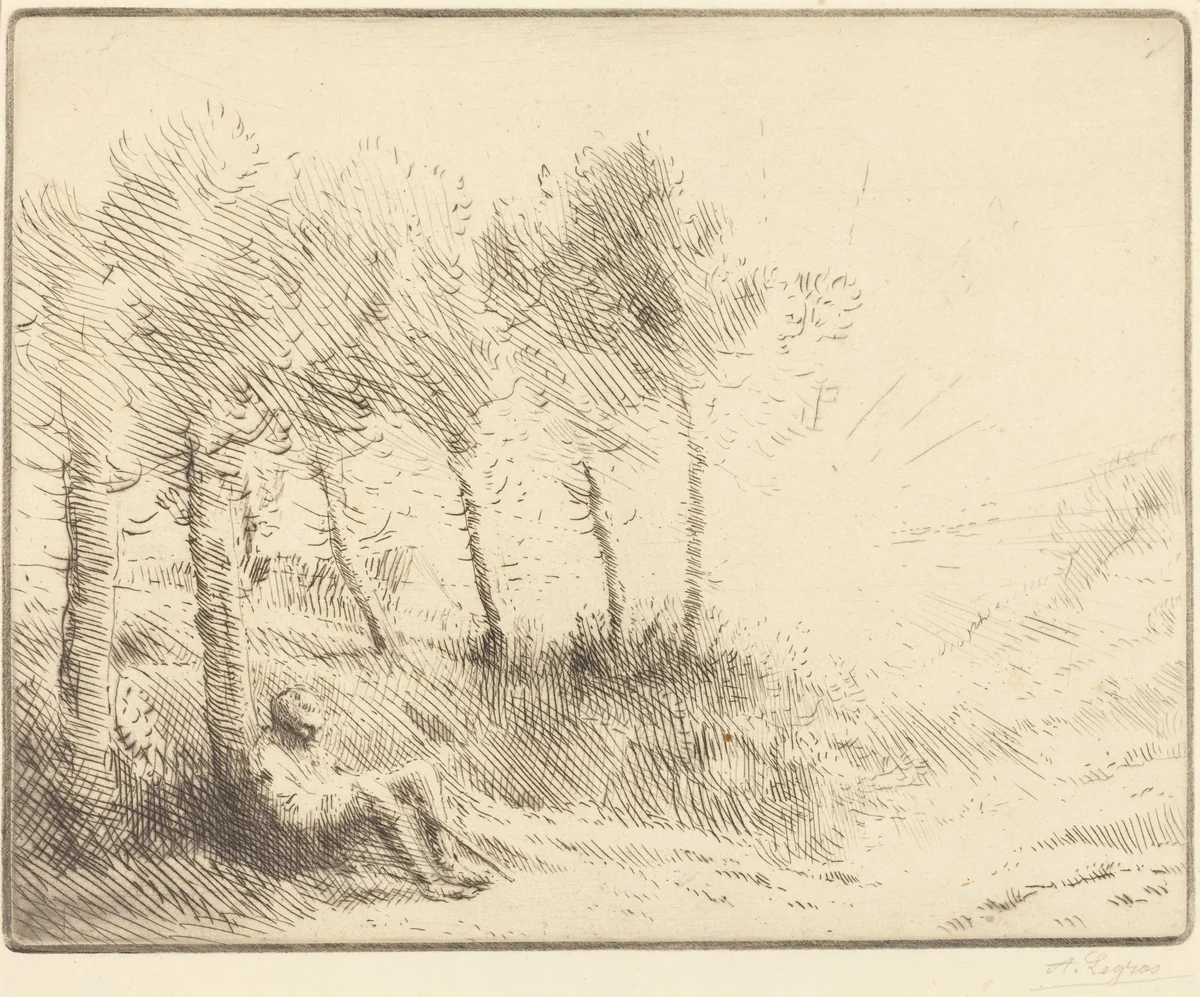 Landscape (Paysage) by Alphonse Legros, print, 1837-1911