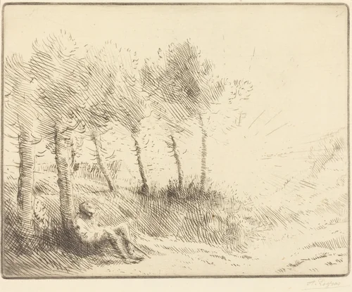 Landscape (Paysage) by Alphonse Legros, print, 1837-1911