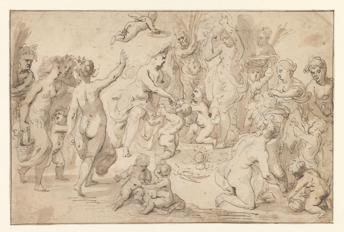 Huldiging van Ceres by Cornelis Schut, drawing, 1607-1655
