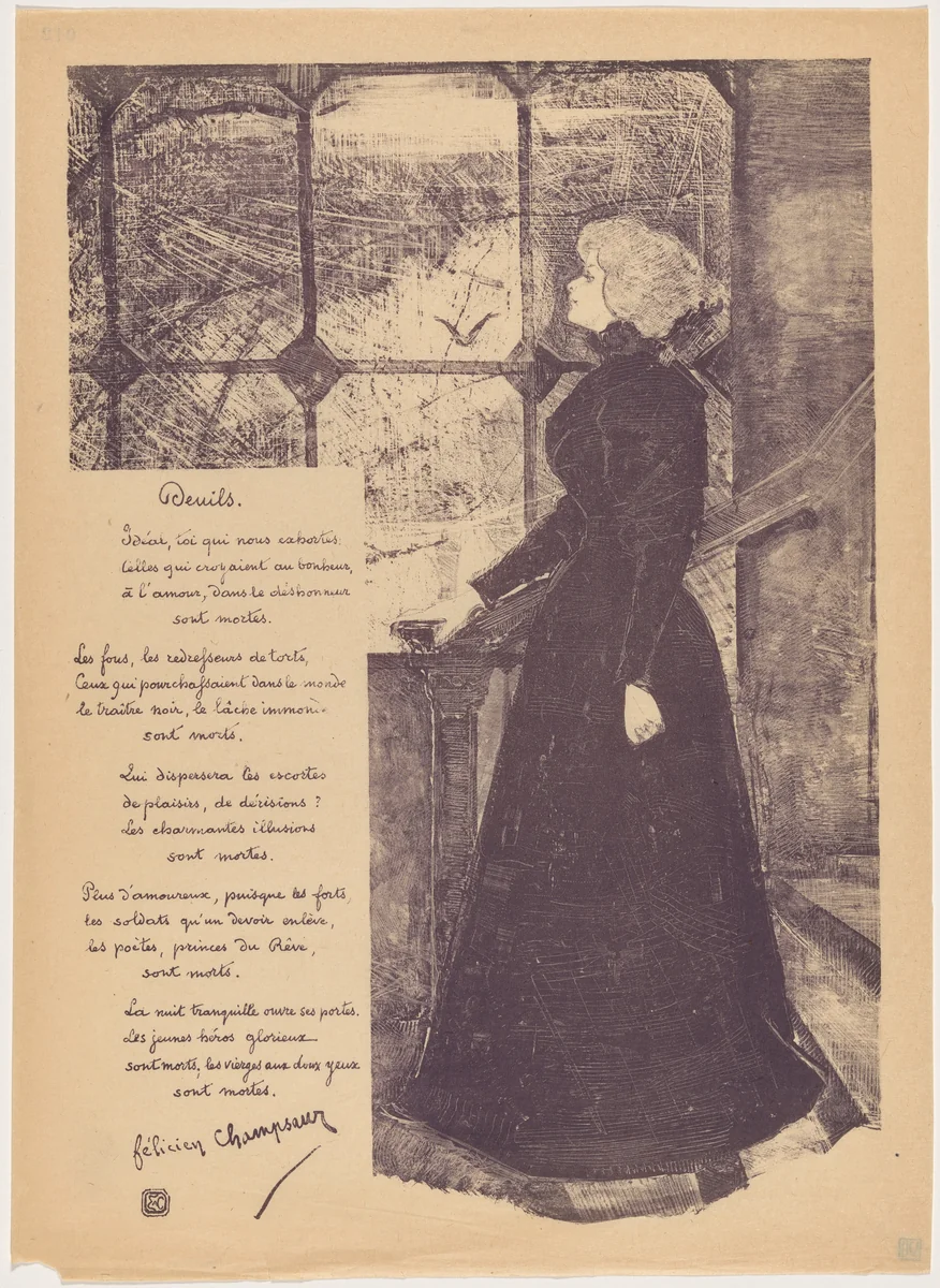 Deuils (Mourning Clothes) by Félicien Champsaur; Emile Coulon, print, 1895