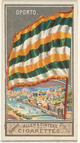 Oporto, from the City Flags series (N6) for Allen & Ginter Cigarettes Brands by Allen & Ginter, print, 1887
