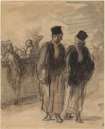 Two Lawyers by Honoré Daumier, drawing, 1808-1879