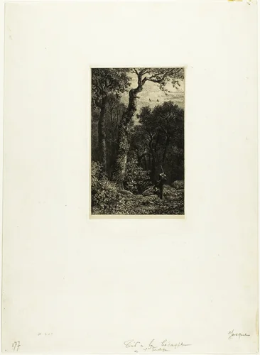 Shooting Woodcock by Charles-Émile Jacque, print, 1864