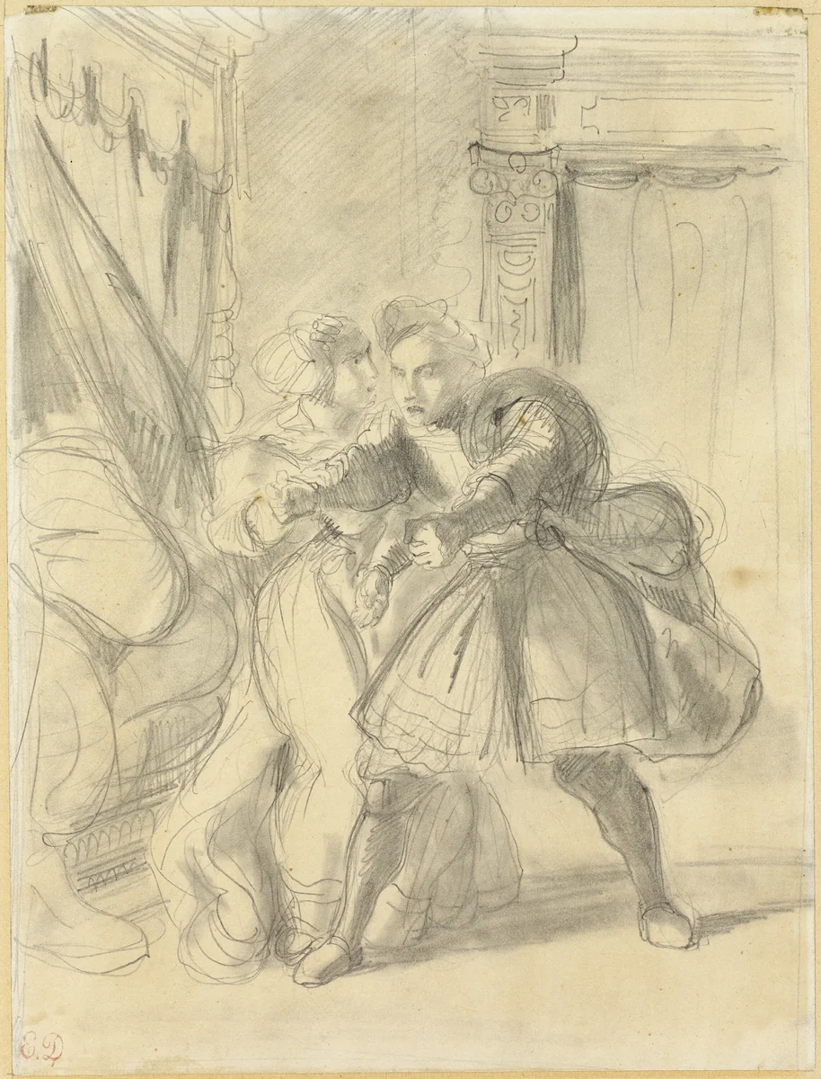Study by Eugène Delacroix, drawing, 1836-1843